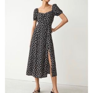 & Other Stories flowy puff sleeve midi dress